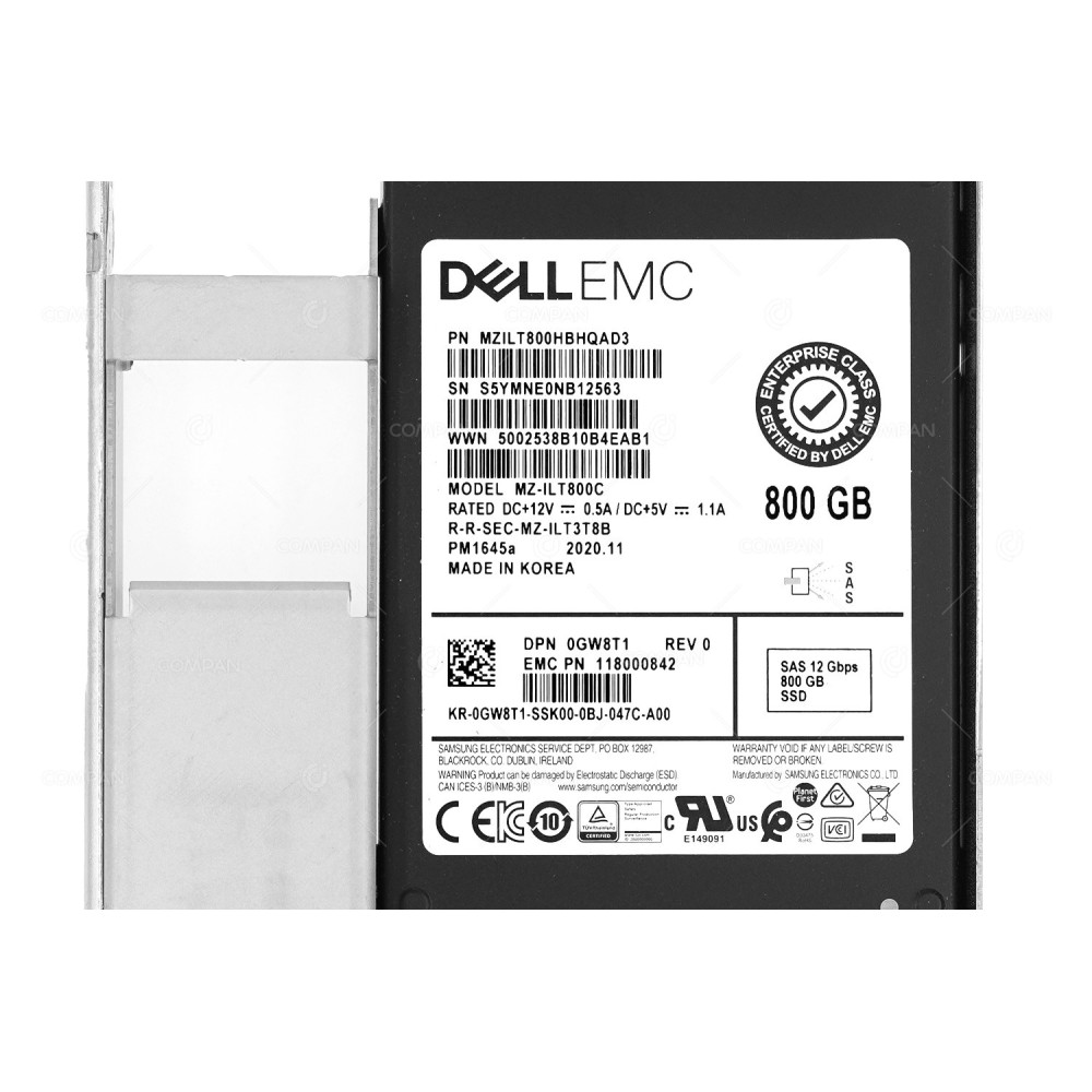 GW8T1 G14 LFF  DELL 800GB 12G SAS 3.5  LFF SSD FOR VXRAIL S570